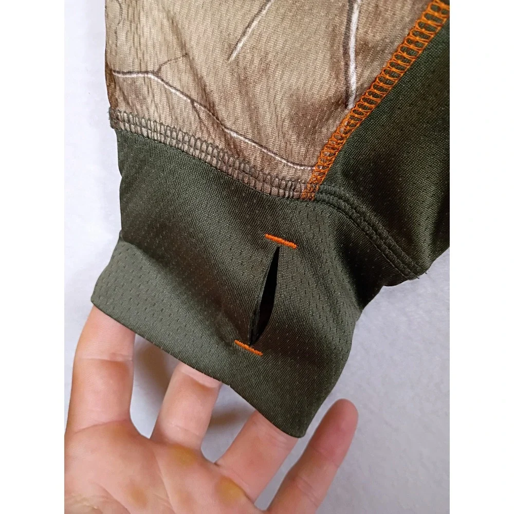 Gorpcore Woodlands Realtree Mens Large Camo Thumbhole Performance Hunting Shirt